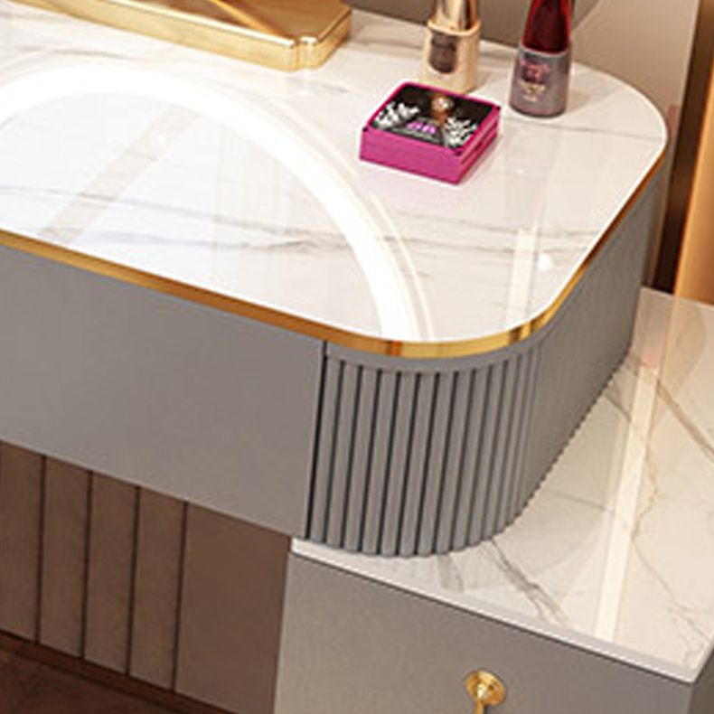 Removable Makeup Counter Bedroom Vanity Dressing Table with Lighted Mirror