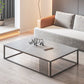 Contemporary Slate Frame Coffee Table Standard Single Cocktail Table