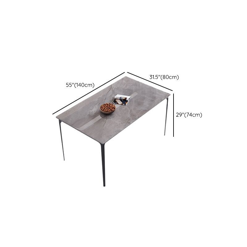 Stone Top Dining Room Dinner Kitchen Table Rectangle Dining Table with 4 Legs Clearhalo 'Dining Tables & Seating' 'Dining Tables' 'dining_table' 'furn' 'furn_dining_table' 'Furniture' 'Kitchen & Dining Furniture' 1200x1200_717f50ab-2387-406d-a803-c7e2af24a7fa