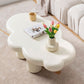 Scandinavian Beige Free Form Coffee Table with 4 Legs in Wood