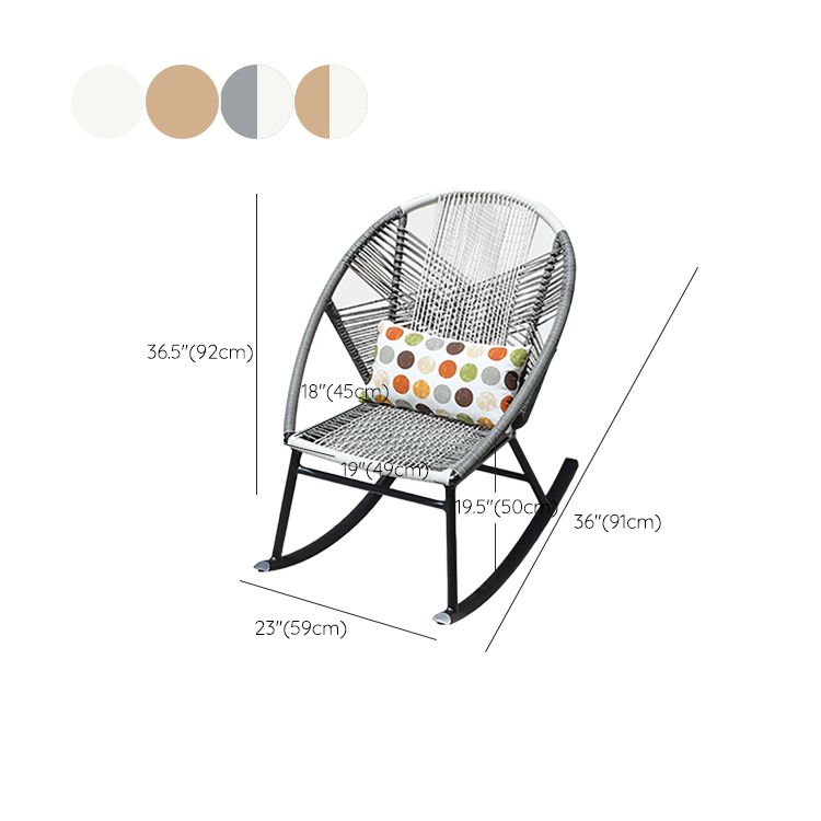 Contemporary Rocking Chair Wicker Spindle Backrest Metal Chair Legs Porch Rocking Chair Clearhalo 'Chairs & Seating' 'furn' 'furn_rocking_chairs' 'Furniture' 'Living Room Furniture' 'Rocking Chairs' 'rocking_chairs' 1200x1200_718095e6-a288-4cfa-9f24-6e8284334ab1