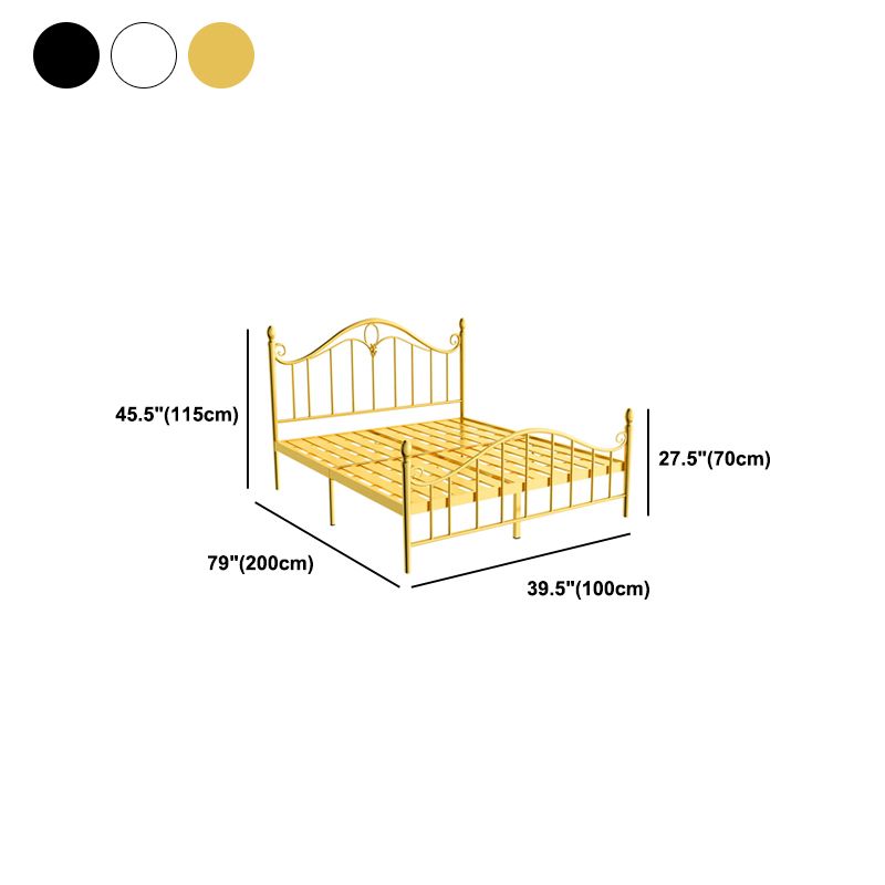 Letto a filo a grigio a griglie a filo a filo contemporaneo con testiera ad arco di metallo