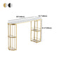 Glam Marble Counter Table with Specialty Top Double Pedestal Table - 42" H Clearhalo 'Bar Furniture' 'Bar Tables' 'bar_tables' 'furn' 'furn_bar_tables' 'Furniture' 'furniture_bar_tables' 'Kitchen & Dining Furniture' 1200x1200_7180ff71-32d1-476d-8322-a03ec492b472