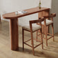 1/3 Pieces Bar Stool and Table Set Brown Solid Wood for Dining Room