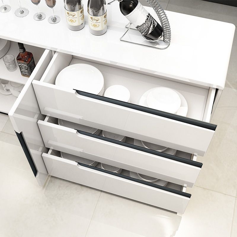 Modern MDF 31.5"H Sideboard Buffet Drawer and 2-Door Living Room Server in White Clearhalo 'buffet_sideboard' 'Buffets & Sideboards' 'furn' 'furn_buffet_sideboard' 'Furniture' 'Kitchen & Dining Furniture' 1200x1200_7181ec94-ff8d-44c4-ab13-86fc84468f76