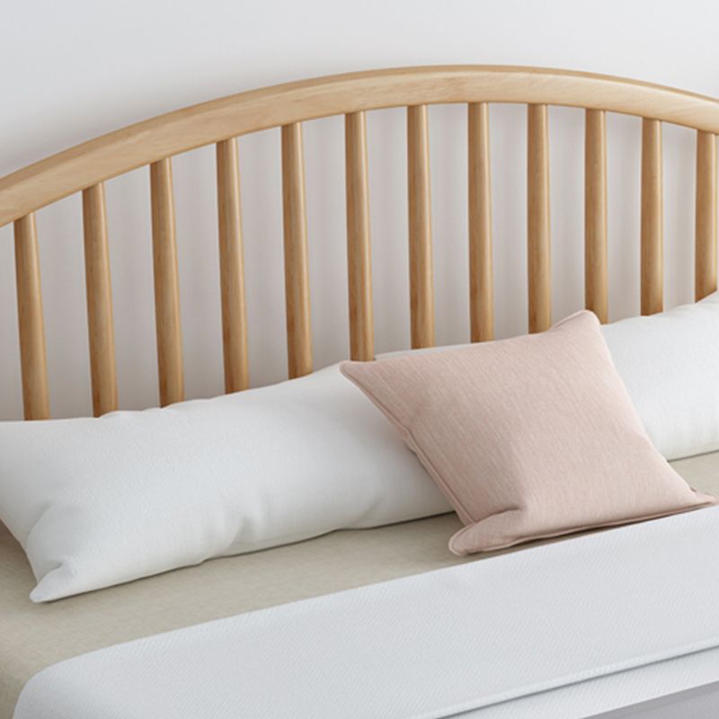 Scandinavian Natural Rubberwood Bed with Arched Slat Headboard Clearhalo 'Bedroom Furniture' 'Beds' 'furn' 'furn_beds' 'Furniture' 1200x1200_71823616-19ac-4291-9ccb-410dc1623a0f