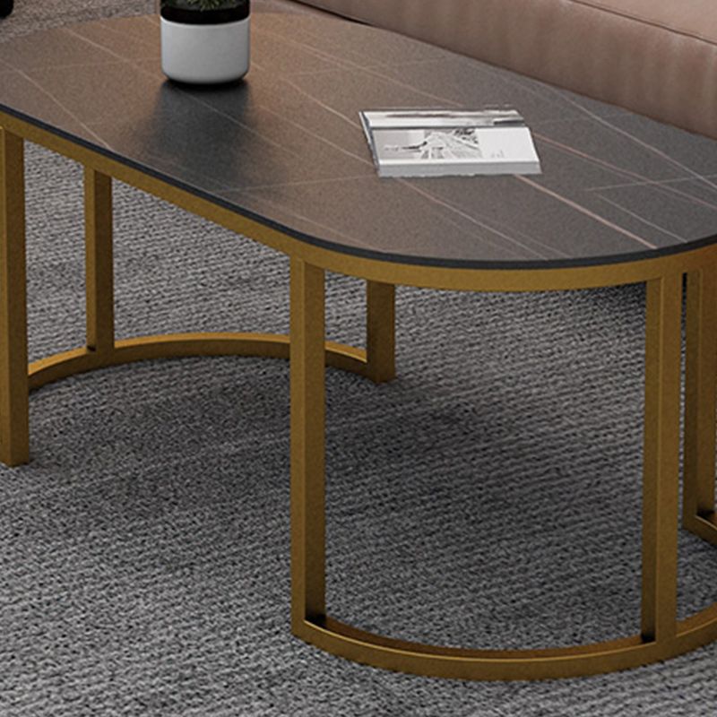 Table de cocktail ovale en pierre Glam Table de cocktail basse simple standard