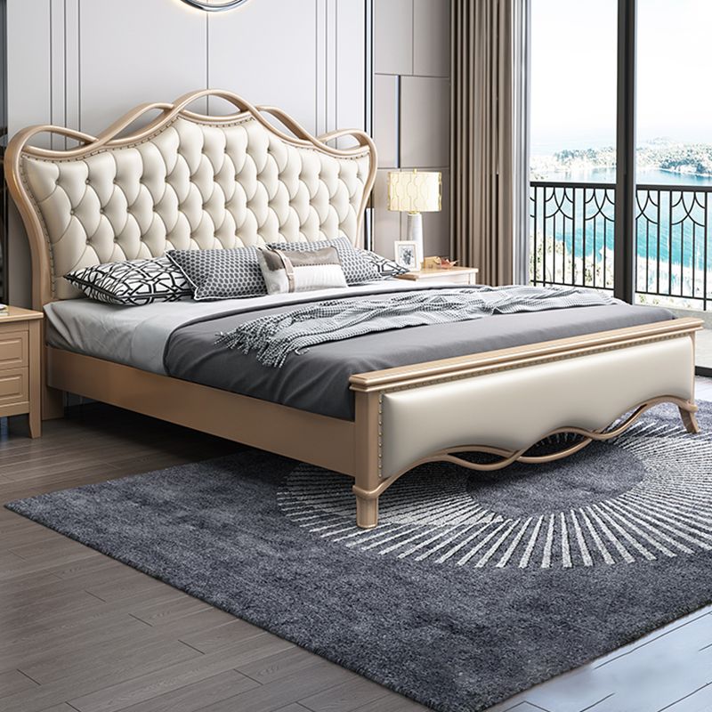 Matelas en bois massif glam inclus avec lit standard panneau de dossier de tête de lit