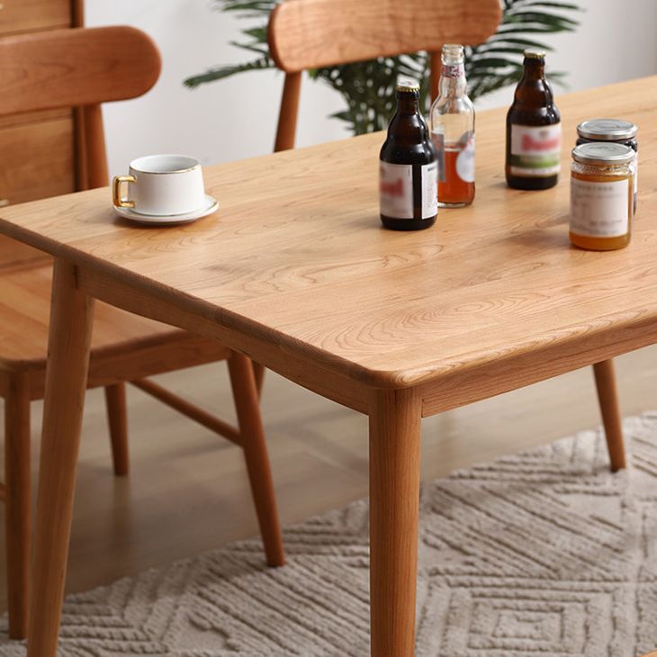 Contemporary Dining Table Cherry Solid Wood Table with 4 Legs for Kitchen Dinner Dining Room Clearhalo ' dining_table' 'Dining Tables & Seating' 'Dining Tables' 'furn' 'furn_dining_table' 'Furniture' 'furniture_dining_table' 'Kitchen & Dining Furniture' 'kitchen&dining_furn' 'kitchen' 'kitchen_dining_table' 1200x1200_7184aad5-f9b2-4a0f-9627-87d42990a5dd