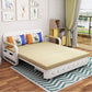 33.46" Wide Linen Sofa Bed Square Arm Sleeper Sofa Convertible Sofa