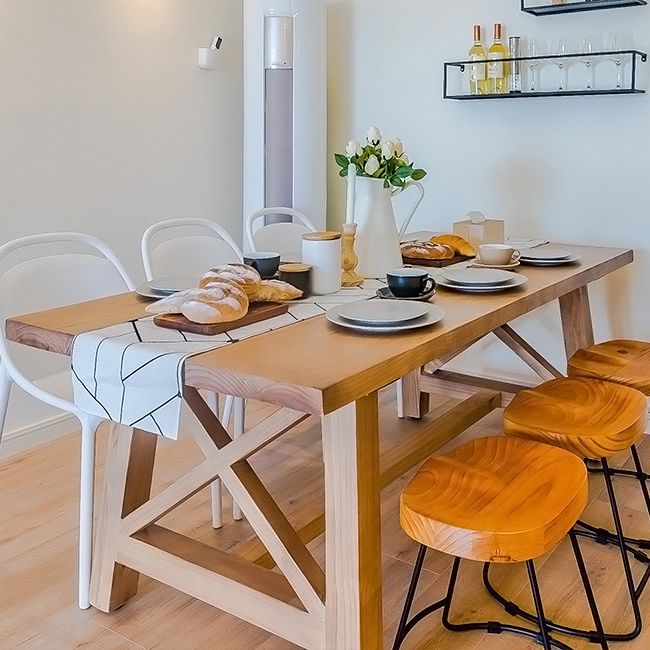 Rectangle Pine Solid Wood Table Modern Dining Table with Trestle Base for Restaurant Clearhalo ' dining_table' 'Dining Tables & Seating' 'Dining Tables' 'furn' 'furn_dining_table' 'Furniture' 'furniture_dining_table' 'Kitchen & Dining Furniture' 'kitchen&dining_furn' 'kitchen' 'kitchen_dining_table' 1200x1200_71879fd2-501c-480a-b99f-f4a43fe5e137