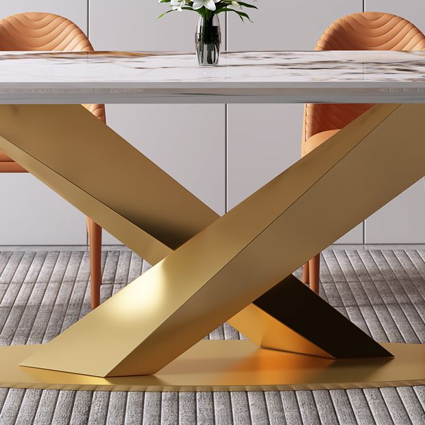 Rectangle Luxury Dining Table White Tone Fixed Table of Sintered Stone Clearhalo ' dining_table' 'Dining Tables & Seating' 'Dining Tables' 'furn' 'furn_dining_table' 'Furniture' 'furniture_dining_table' 'Kitchen & Dining Furniture' 'kitchen&dining_furn' 'kitchen' 'kitchen_dining_table' 1200x1200_718922ff-47b6-4d09-86c3-97cd499a330f