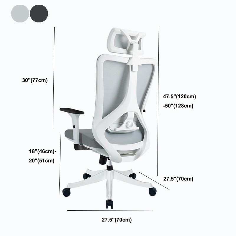 Black / Grey Mesh Office Chair Nylon Frame Rotatable Desk Chair with Wheels Clearhalo 'furn' 'furn_office_chair' 'Furniture' 'Office Chairs' 'Office Furniture' 'office_chair' 1200x1200_718abf8a-86bd-45e9-8321-e5e4ea04861d