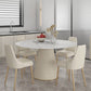 Traditional Luxury Dining Table Round Sintered Stone Dining Table for Home Clearhalo ' dining_table' 'Dining Tables & Seating' 'Dining Tables' 'furn' 'furn_dining_table' 'Furniture' 'furniture_dining_table' 'Kitchen & Dining Furniture' 'kitchen&dining_furn' 'kitchen' 'kitchen_dining_table' 1200x1200_718b6bf9-11c1-40b9-b5e0-555965b95a53