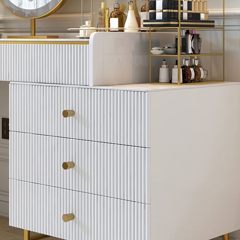 Moderno 29,5 "altezza set di vanità per trucco in legno bianco con cassetti