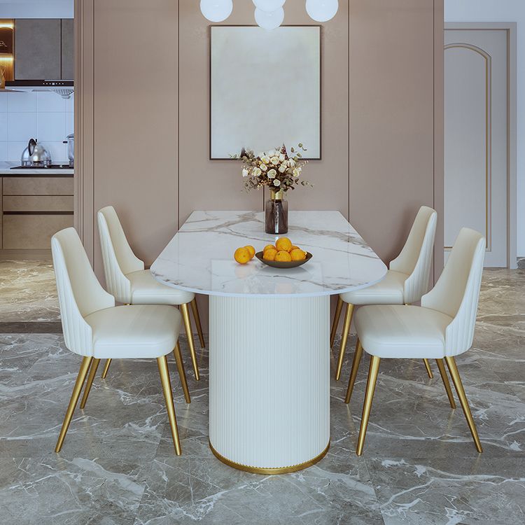 Glam 1/2/3/5 Pieces Dining Set Sintered Stone Dining Table for Home Use Clearhalo 'Dining Room Sets' 'Dining Tables & Seating' 'dining_room_set' 'furn' 'furn_dining_room_set' 'Furniture' 'furniture_dining_room_set' 'Kitchen & Dining Furniture' 'kitchen&dining_furn' 'kitchen' 1200x1200_718c0000-ec0f-45b0-8102-5488c12dff2d