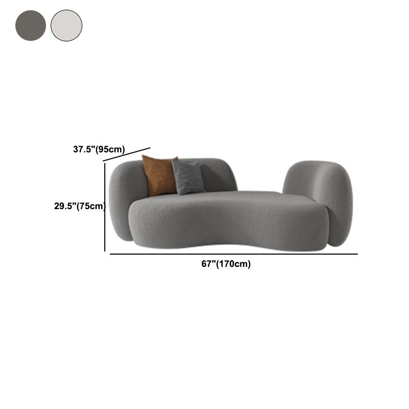Wool Contemporary Recessed Arm Sofa Curved Sofa for Living Room, Apartment Clearhalo 'furn' 'furn_sofas' 'Furniture' 'Living Room Furniture' 'Sofa' 'sofas' 1200x1200_718c767e-a4cf-46eb-972b-7a7d3065c4fb