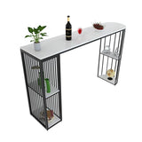 Rectangle Stone Bar Table Traditional Luxury Bar Dining Table with Sled Base Clearhalo 'Bar Furniture' 'Bar Tables' 'bar_tables' 'Furniture' 'furniture_bar_tables' 'Kitchen & Dining Furniture' 1200x1200_718c89b0-9360-4165-9613-d0097010b3ae