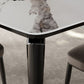 Juego de comedor con tapa de piedra sinterizada estilo diseñador, juego de mesa de comedor rectangular de 1/4/6 piezas