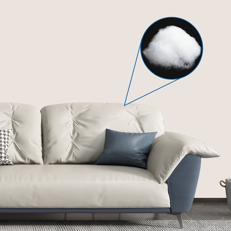 Sewn Pillow Back Sofa Modern Style 34.64" H Faux Leather Sofa Clearhalo 'furn' 'furn_sofas' 'Furniture' 'Living Room Furniture' 'Sofa' 'sofas' 1200x1200_718dda5a-ec07-4940-b158-70101e4afdcd