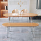 Dining Room Dinner Kitchen Table Silver Legs Solid Wood Dining Table