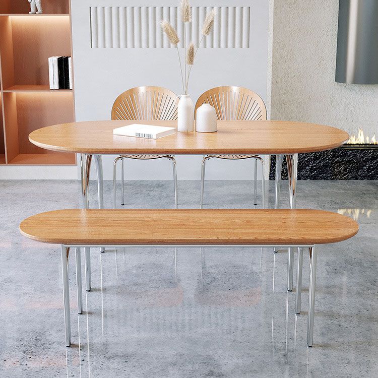 Dining Room Dinner Kitchen Table Silver Legs Solid Wood Dining Table