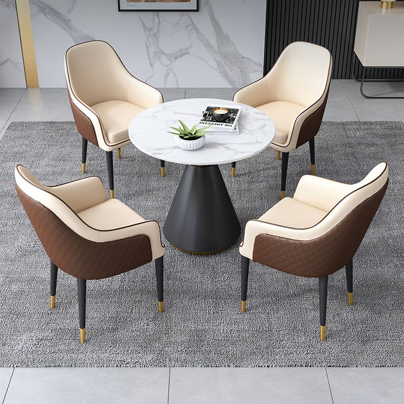Modern Round Shape Kitchen Dining Table Sintered Stone Top Dining Table with Pedestal Base Clearhalo ' dining_table' 'Dining Tables & Seating' 'Dining Tables' 'furn' 'furn_dining_table' 'Furniture' 'furniture_dining_table' 'Kitchen & Dining Furniture' 'kitchen&dining_furn' 'kitchen' 'kitchen_dining_table' 1200x1200_7192a8e9-ae7f-4aa7-8462-0e48dc5ed2a8