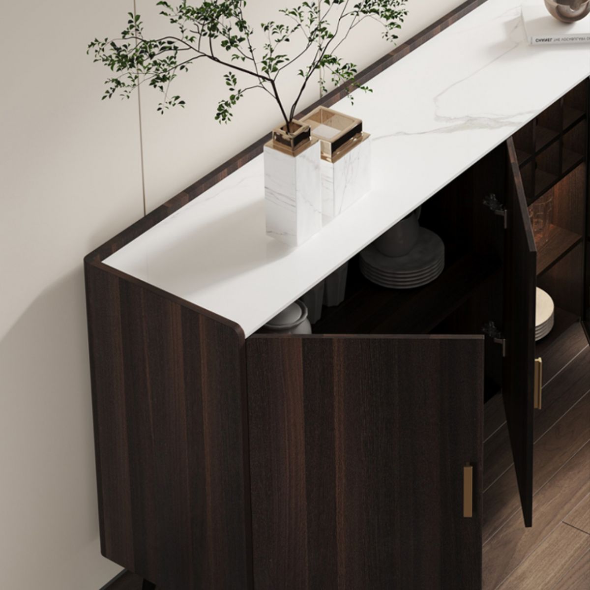 Luxury Style Kitchen Sideboard Sintered Stone Storage Sideboard Clearhalo 'buffet_sideboard' 'Buffets & Sideboards' 'furn' 'furn_buffet_sideboard' 'Furniture' 'Kitchen & Dining Furniture' 1200x1200_7193b2ef-3f6e-4194-8197-1b1cc13e1aa0