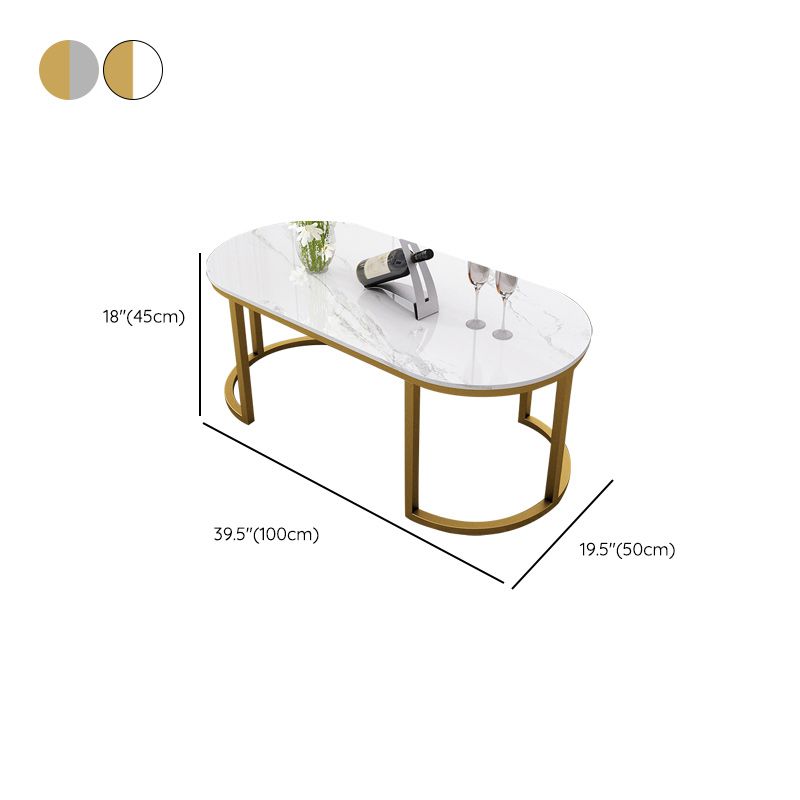 Table de cocktail ovale Glam Stone Table de cocktail basse simple standard