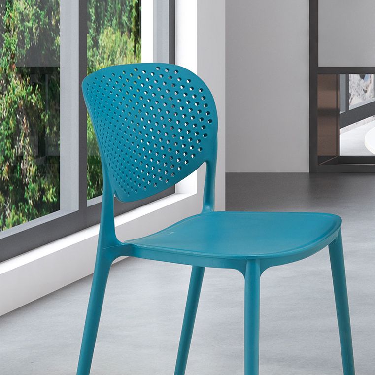 Indoor-Outdoor Plastic Dining Chair Open Back Stacking Side Chair