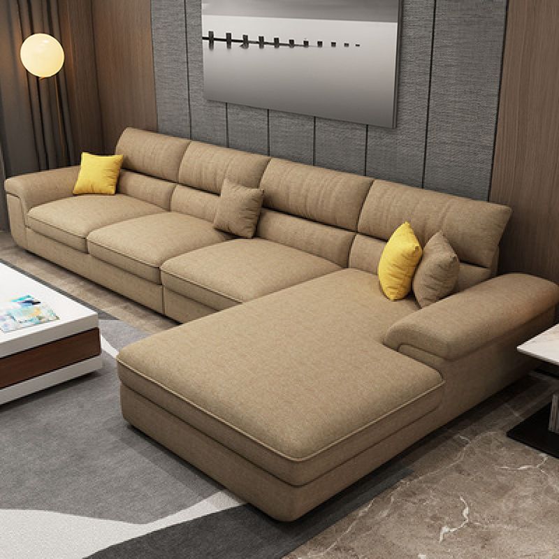 Contemporary L-Shape Modular Sectional Pillow Back Cushion Sofa and Chaise for Apartment Clearhalo 'Furniture' 'furniture_sectionals' 'Living Room Furniture' 'Sectionals' 1200x1200_71959c3c-6a62-4002-bfce-977d15a32007
