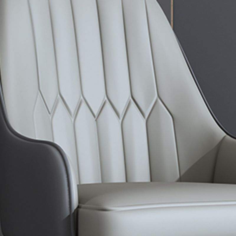 Scandinavian Style Metal Dining Chair Dining Room Solid Back Chair with Arm Clearhalo ' kitchen&dining_furn' 'Dining Chairs' 'Dining Tables & Seating' 'dining_chair' 'furn' 'furn_dining_chair' 'Furniture' 'furniture_dining_chair' 'Kitchen & Dining Furniture' 'kitchen' 1200x1200_719607ea-75cd-40bd-8114-8c32ad80b387