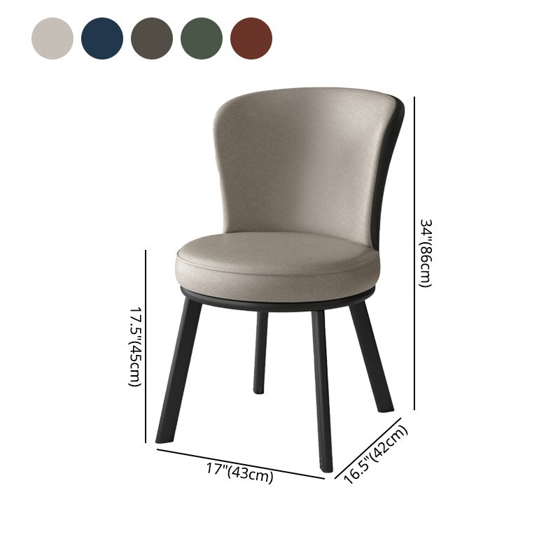 Modern Style Faux Leather Side Chair Solid Back Armless Dining Chairs for Kitchen Clearhalo ' kitchen&dining_furn' 'Dining Chairs' 'Dining Tables & Seating' 'dining_chair' 'furn' 'furn_dining_chair' 'Furniture' 'furniture_dining_chair' 'Kitchen & Dining Furniture' 'kitchen' 1200x1200_71960c9b-b5d2-4844-b0c4-5e30023ae078