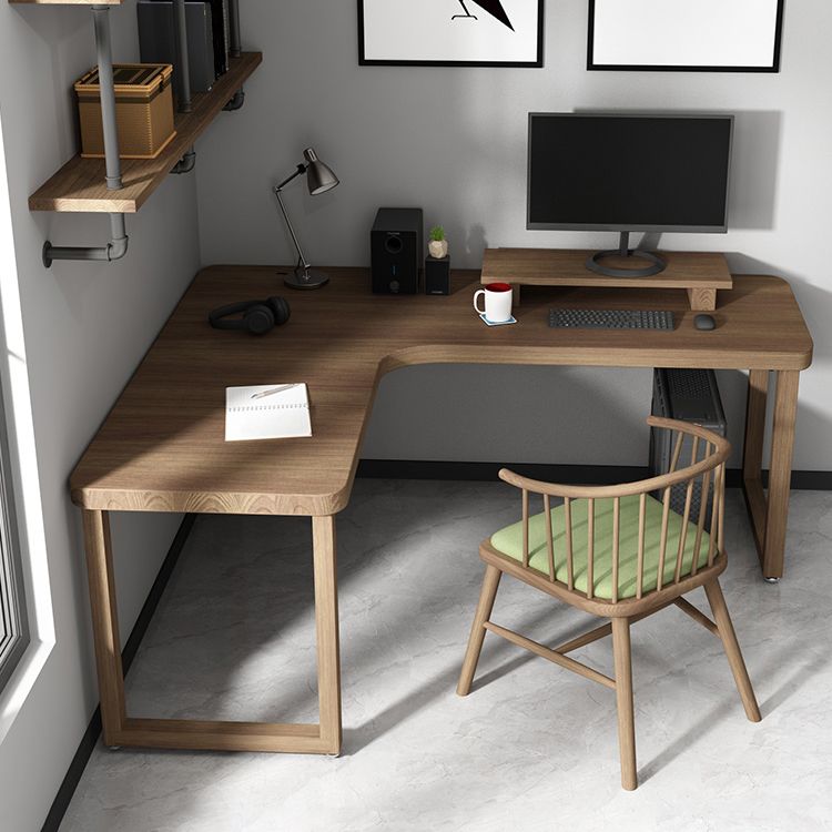 29,25 inch H Industrieel Office Desk Solid Wood L-Shape Writing Desk