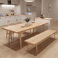 Glam Table à manger rectangulaire en bois avec pieds en bois pour usage domestique