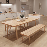 Glam Table à manger rectangulaire en bois avec pieds en bois pour usage domestique