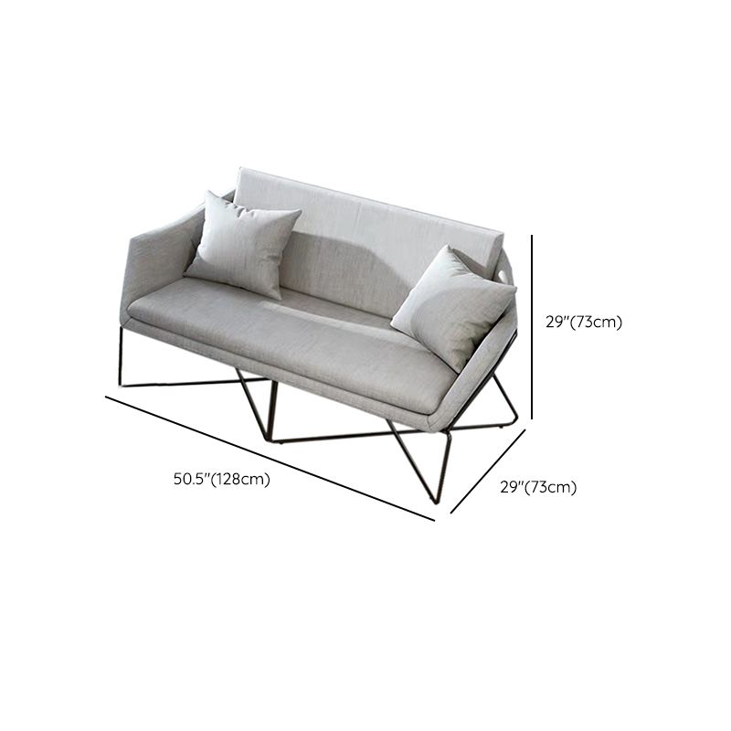 Hedendaagse stijl katoen wijd uitlopende armbank in grijs voor woonkamer