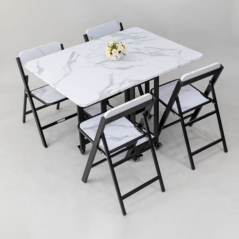 Contemporary Style Sintered Stone Dining Table with Removable Leaf and Trestle Base Clearhalo 'Dining Room Sets' 'Dining Tables & Seating' 'dining_room_set' 'furn' 'furn_dining_room_set' 'Furniture' 'furniture_dining_room_set' 'Kitchen & Dining Furniture' 'kitchen&dining_furn' 'kitchen' 1200x1200_719a321a-dbf3-4842-8277-1a49bbf33bcb