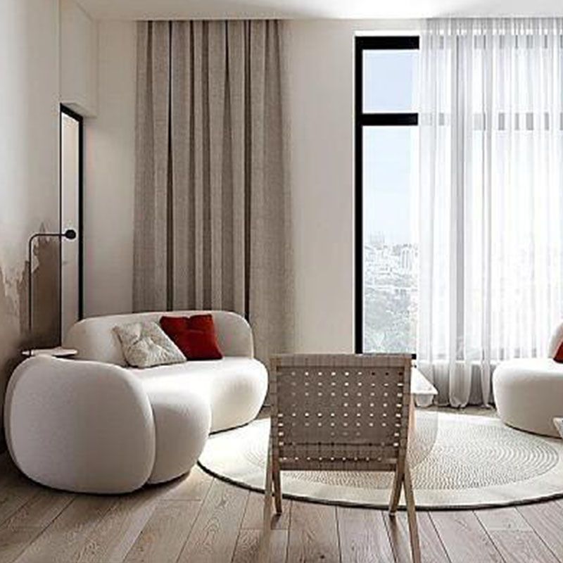 Contemporary Tight Back Sofa Solid Color Curved Loveseat for Living Room Clearhalo 'furn' 'furn_sofas' 'Furniture' 'Living Room Furniture' 'Sofa' 'sofas' 1200x1200_719abea0-1bcf-41d6-a7f4-a13415212a37