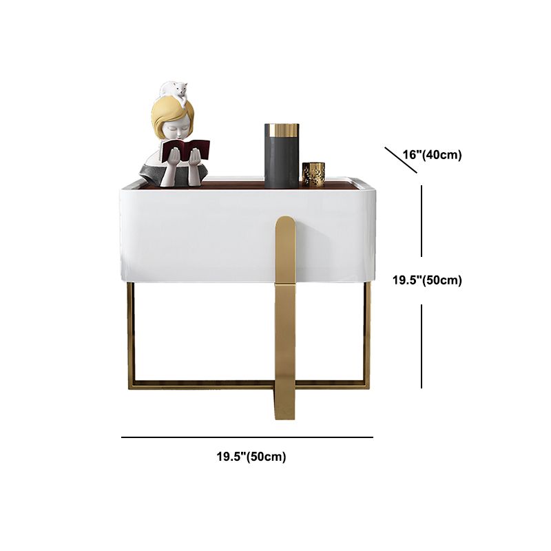 20 inch lang nachtkastje 1-lader imitatie houten glamour bed nachtkastje met benen