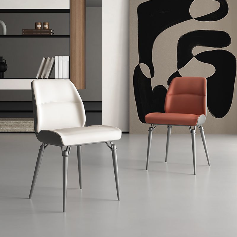 Contemporary Dining Chairs Armless Dining Chair with Metal Legs for Kitchen Clearhalo 'Dining Chairs' 'Dining Tables & Seating' 'dining_chair' 'furn' 'furn_dining_chair' 'Furniture' 'Kitchen & Dining Furniture' 1200x1200_719bbd9b-9362-42f1-b29b-631d1494af60