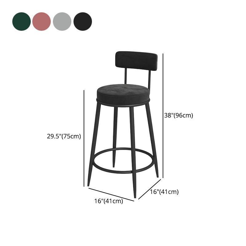 Glam Round Bar and Counter Stool Metal Low Back Stool with 4 Legs Clearhalo 'Bar Furniture' 'Bar Stools' 'bar_stools' 'furn' 'furn_bar_stools' 'Furniture' 'furniture_bar_stools' 'Kitchen & Dining Furniture' 1200x1200_719c8ef8-c6df-40b3-bdc9-f44de96e98aa