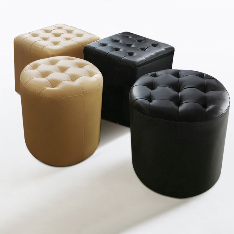 Moderno ottomano ottomano resistente all'acqua resistente alla vera pelle trapuntata pouf pouf pouf