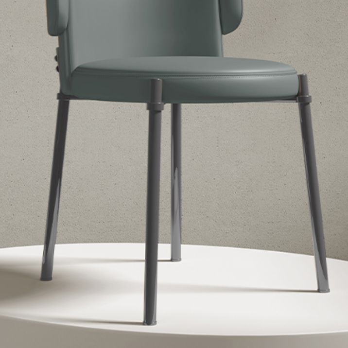 Sedia da pranzo con finta pelle e metallo contemporanea per sala da pranzo
