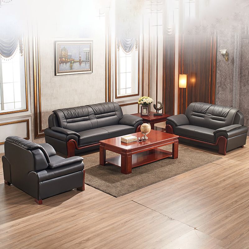 Traditional Sewn Pillow Back Sofa 35.43"High Rolled Arm Sofa, Black Clearhalo 'furn' 'furn_sofas' 'Furniture' 'furniture_sofas' 'kitchen' 'kitchen_sofas' 'Living Room Furniture' 'Sofa' 'sofas' 1200x1200_71a00208-3e8c-4258-8983-41827ff4be28