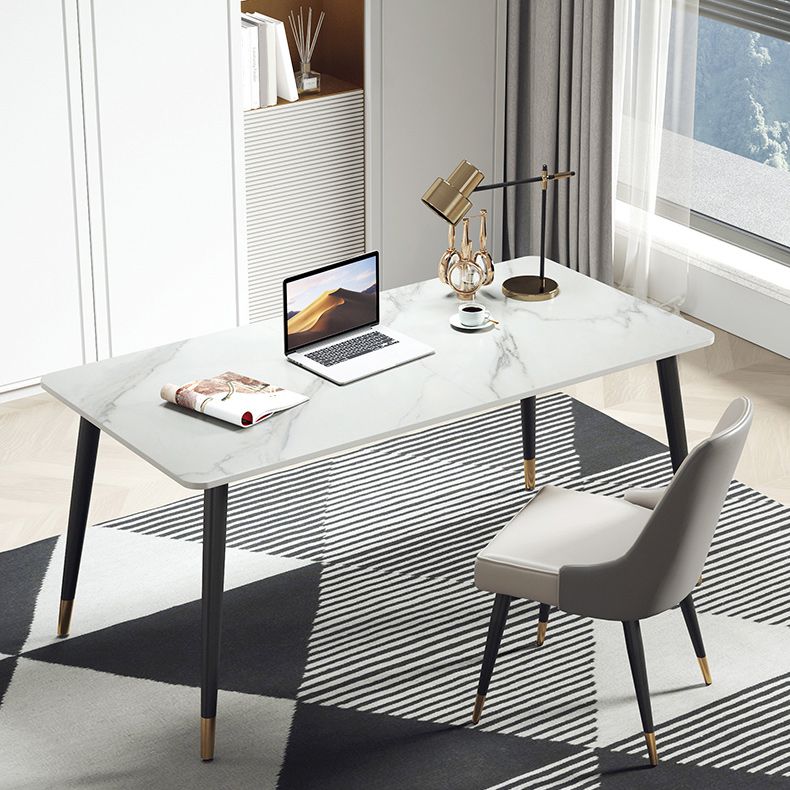 Escritorio de computadora curva glamorosa escritorio de oficina antiguo con patas de metal