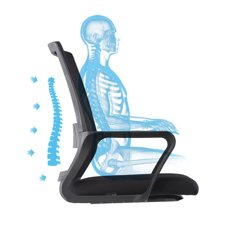 Modern Fixed Arms Office Chair Nylon Black High Back Home Office Chair Clearhalo 'furn' 'furn_office_chair' 'Furniture' 'Office Chairs' 'Office Furniture' 'office_chair' 1200x1200_71a11d9f-9233-459d-bba1-4403a652a338