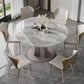 Luxury Sintered Stone Top Table Extendable Round Table with Pedestal Base