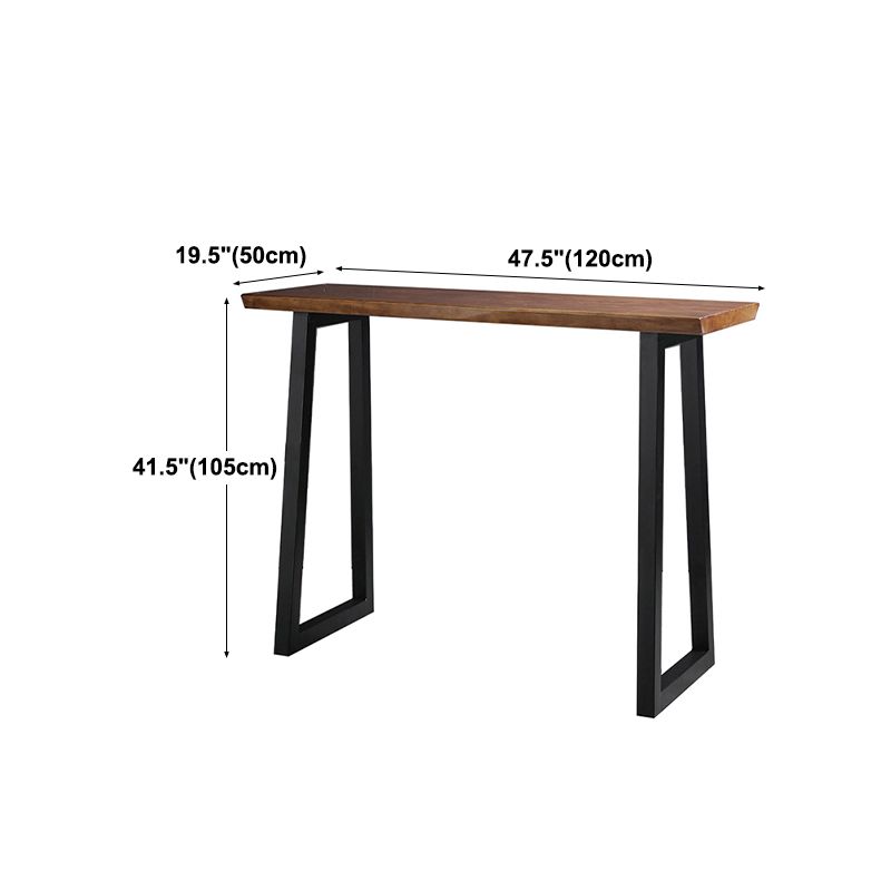 Rectangle Wood Top Counter Table Metal Black Legs 42-inch Height Industrial Bar Table Clearhalo 'Bar Furniture' 'Bar Tables' 'bar_tables' 'furn' 'furn_bar_tables' 'Furniture' 'furniture_bar_tables' 'Kitchen & Dining Furniture' 'kitchen&dining_furn' 'kitchen' 1200x1200_71a9e599-a17a-47b5-96b7-5426f4b7d789