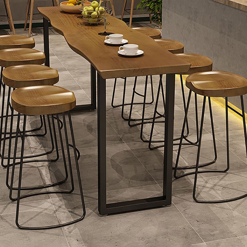 Pine Wood Bar Dining Table Industrial Bar Table with Sled Base Clearhalo 'Bar Furniture' 'Bar Tables' 'bar_tables' 'furn' 'furn_bar_tables' 'Furniture' 'furniture_bar_tables' 'Kitchen & Dining Furniture' 1200x1200_71a9ebed-5407-46ee-867e-c875f963186f